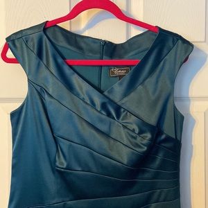 Beautiful metallic teal sheath dress.